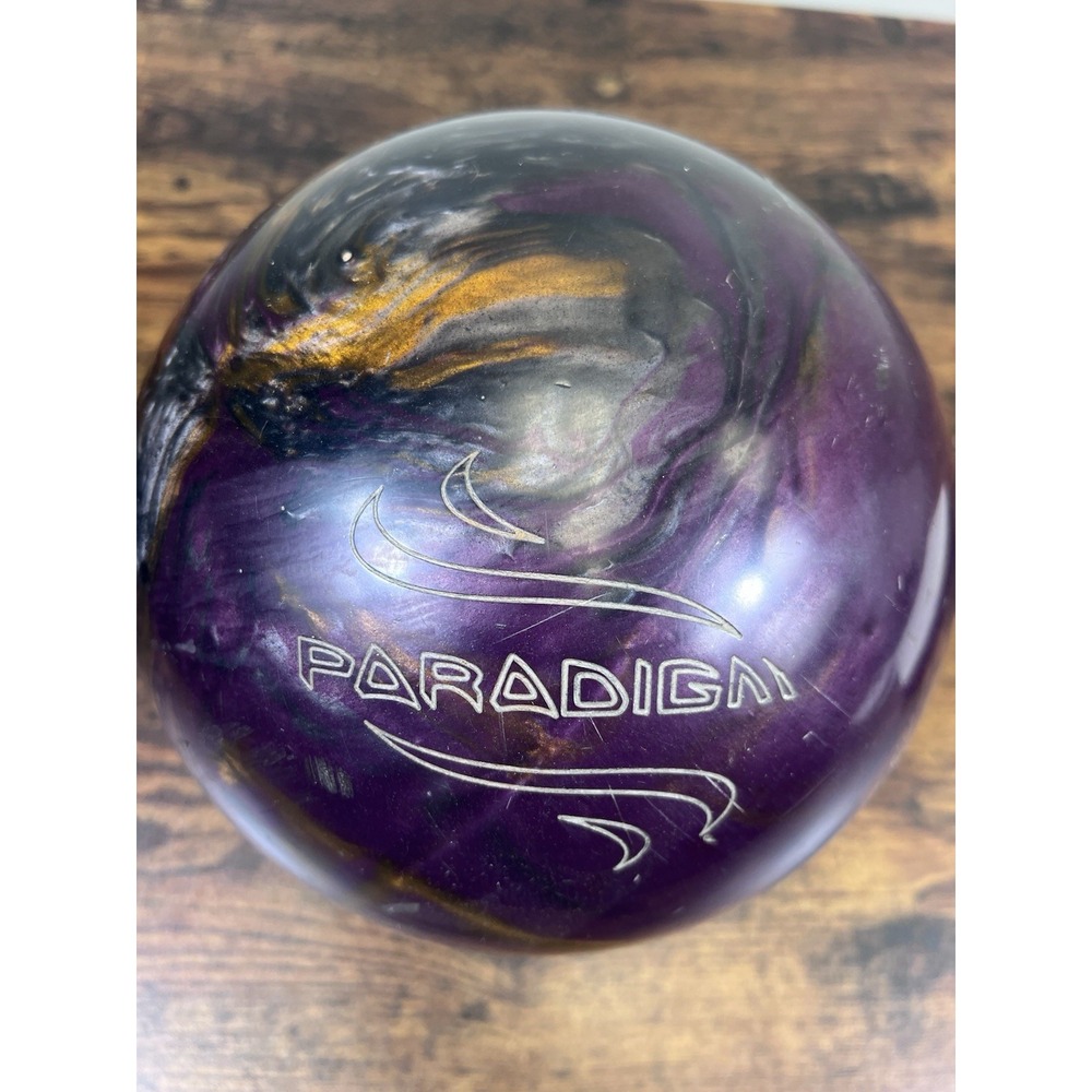 Storm Paradigm Bowling Ball Purple Gold Swirl 15lbs Drilled